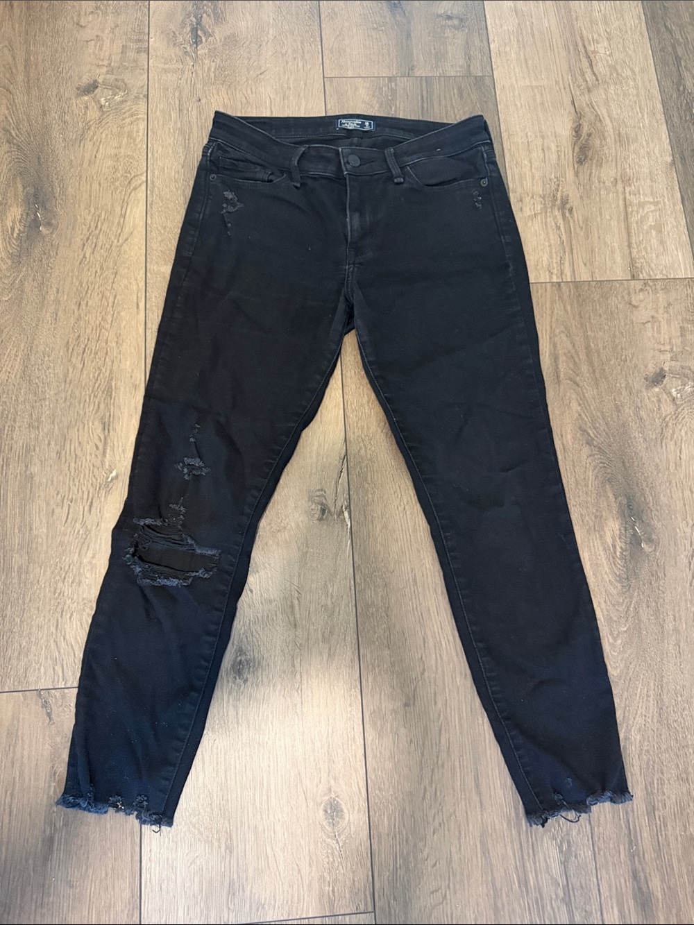 Abercrombie & Fitch Black Skinny Distressed Jeans